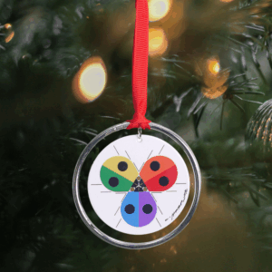 Charley Harper Ladybug Rainbow Keepsake Ornament - 3" diameter