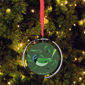 Charley Harper "Green Jay" Keepsake Ornament - 3" diameter