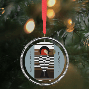 Charley Harper "Baffling Belly" Keepsake Ornament - 3" diameter