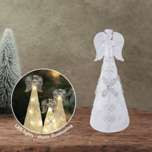 Light Up Standing Angel w/ Floral Detailing (medium)