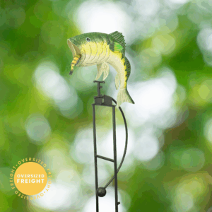 Large Bass Fish Balance Rocker Garden Stake - 5 ft tall!