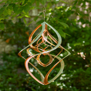 Patina & Copper Triple Helix Cosmix Garden Spinner - 20"