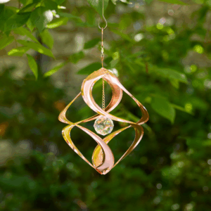 Copper Cosmix Garden Spinner with Crystal -11"