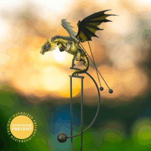 Small Gold Dragon Balance Rocker Garden Stake