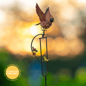 Small Fluffy Cardinal Balance Rocker Garden Stake