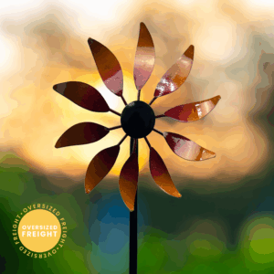 Orange Flame Mini Spinner Garden Stake - 50"