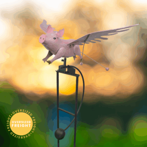 Large Flying Pig Balance Rocker Garden Stake