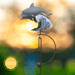Small Double Dolphin Balance Rocker Garden Stake