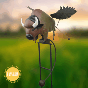 Large Flying Bison Balance Rocker Garden Stake