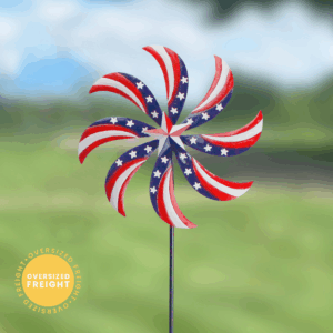 American Flag Wind Spinner Garden Stake - 61"