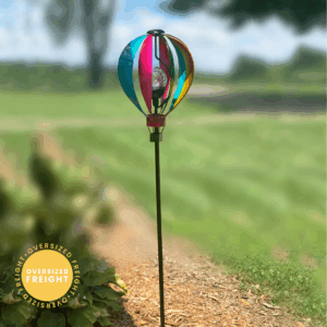 Hot Air Balloon Solar Ball Garden Stake - 53"