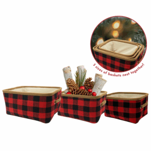 Nesting Holiday Baskets - Buffalo Plaid