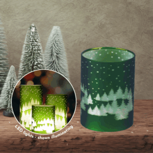 Small Evergreen Forest LED Lantern