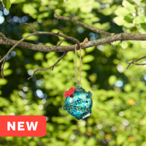 Blue Planet Art Glass Hummingbird Feeder