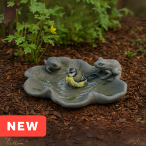 Lily Pad Stone Bird Bath