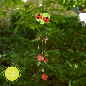 Charley Harper "Ladybug Lovers" Spiral Wind Chime Mobile - 30"