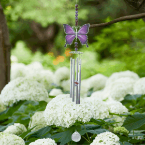 Purple Butterfly Beaded Wind Chime - 25"