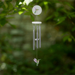 Whitewashed Hummingbird Wind Chime - 31"