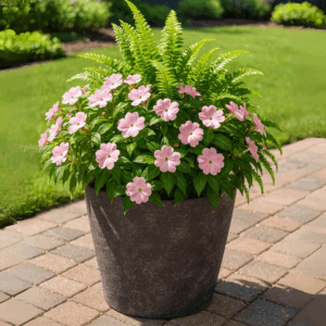 Dark Gray Planter - faux Bark Finish