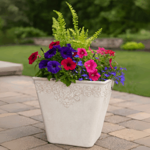White Damask Planter (Large)