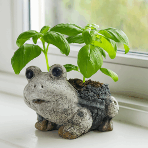 Mini Frog Planter w/ Faux Wood Finish