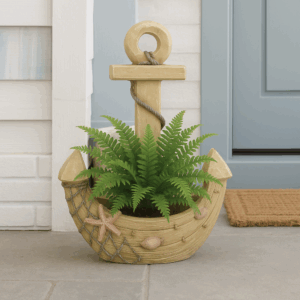 Nautical Anchor Planter - Faux Wood Finish
