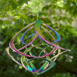 Iridescent Triple Helix Cosmix Garden Spinner - 20"