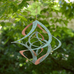 Copper & Patina Double Cosmix Garden Spinner - 14"