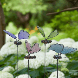 Assorted Glass Butterfly Plant Pick Stakes - 12pc