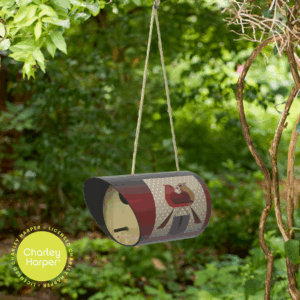 Charley Harper "Redbirds Romance" Birdhouse - 1.25" opening