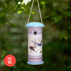 Norman Rockwell "Swinging" Steel Birdhouse (1"-1.5" opening)
