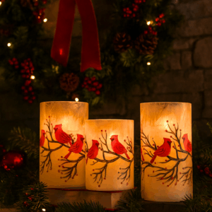 LED Lanterns w/ Cardinals