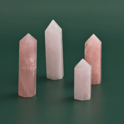 wholesale rose quartz crystal towers hand carved