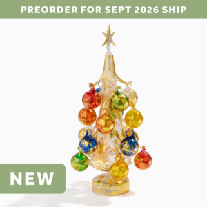 Gold LED Glass Tree with Ornaments (Large)