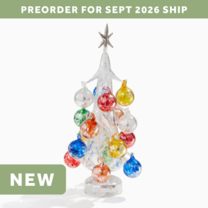 Silver LED Glass Tree with Ornaments (Large)