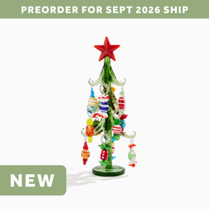 Mini Glass Christmas Tree w/Candy Ornaments