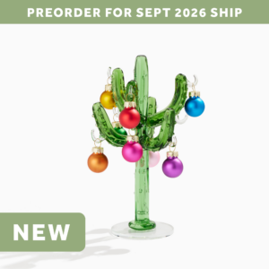 Mini Glass Cactus Tree w/Ornaments