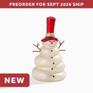 Mercury Glass LED Snowman w/Red Hat (Large)