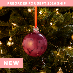 Plum Art Glass Ball Ornament