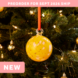 Yellow Art Glass Ball Ornament