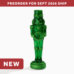 Green Mercury Glass Glitter LED Nutcracker (Small)