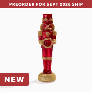 Red Mercury Glass Glitter LED Nutcracker (Large)