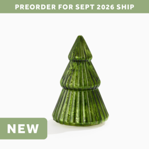 Green Fluted Mercury Glass Tree - Medium