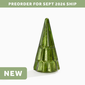 Green Faceted Mercury Glass Tree - Small