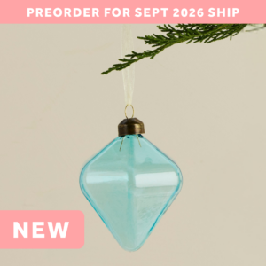 Aqua Glass Gem Ornament