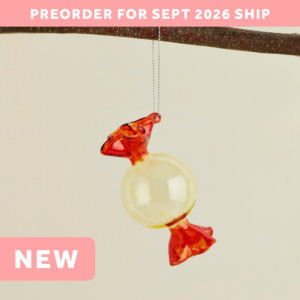 Orange and Red Candy Glass Ornament