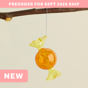 Orange and Yellow Candy Glass Ornament