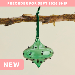 Green Dot Drop Gem Glass Ornament