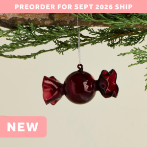 Burgundy Glass Candy Ornament