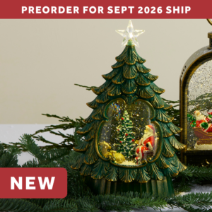 LED Evergreen Tree Musical Snow Globe w/Santa